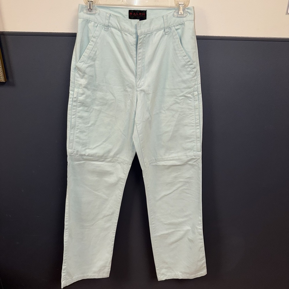 Vtg Lauren Ralph Lauren Cotton Straighr Leg Blue Chino Pants Women's 0 26x31.5